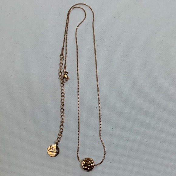 Kinsley Armelle Rose Gold Charlotte Necklace Hammered Disc Necklace RETIRED - Picture 5 of 13